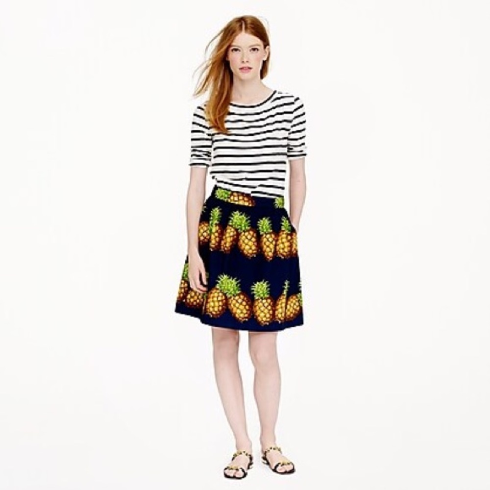 J. Crew Italian Print House Pineapple Skirt